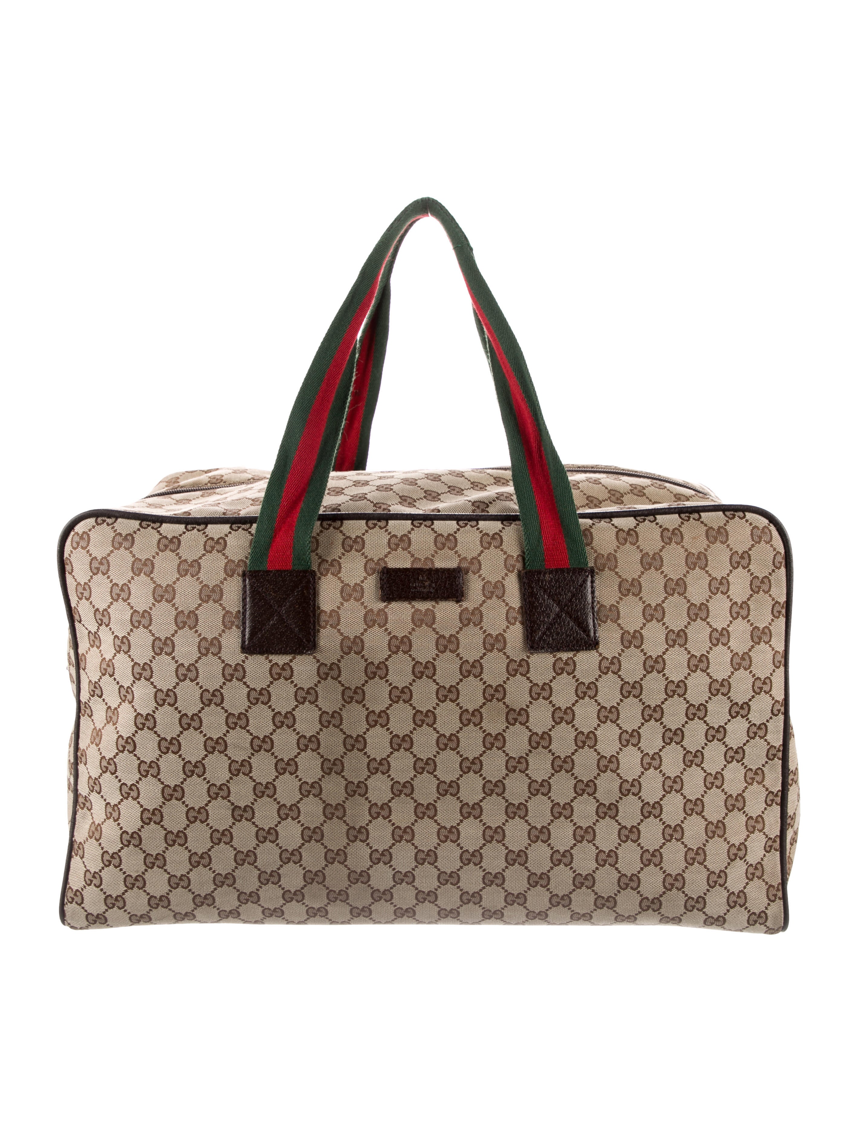 Gucci GG Canvas Large  Duffle Bag Brown Luggage and Travel, Handbags GUC1062233 The