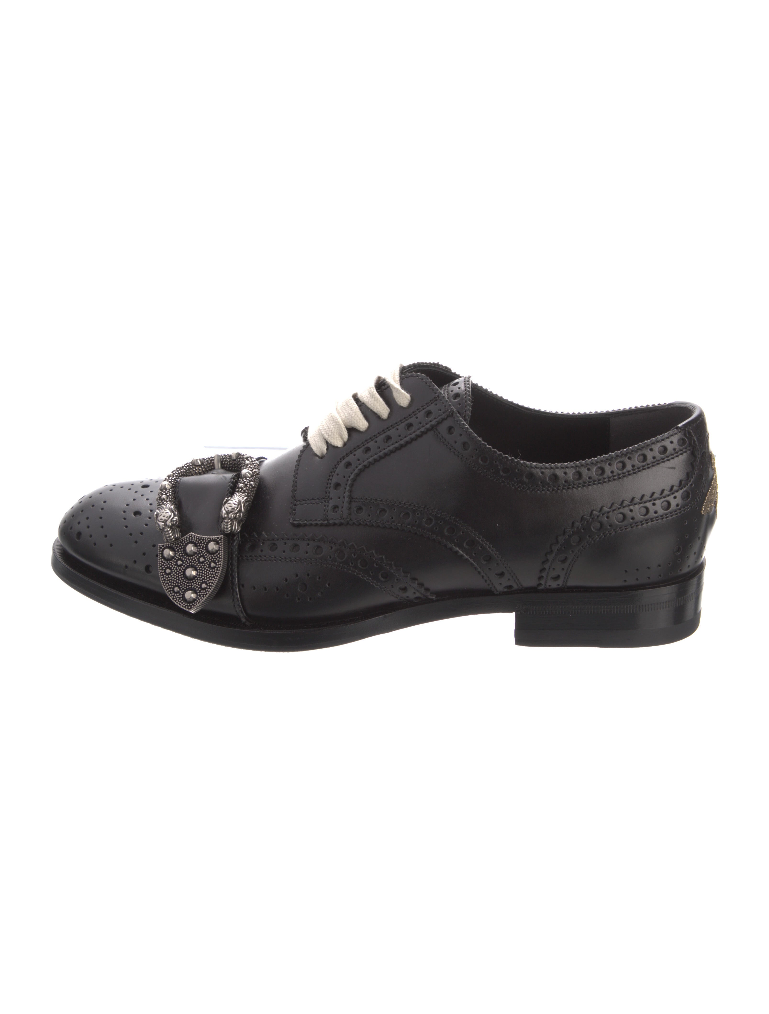 Gucci Queercore Bee Accent Brogues Black Oxfords, Shoes GUC1063656