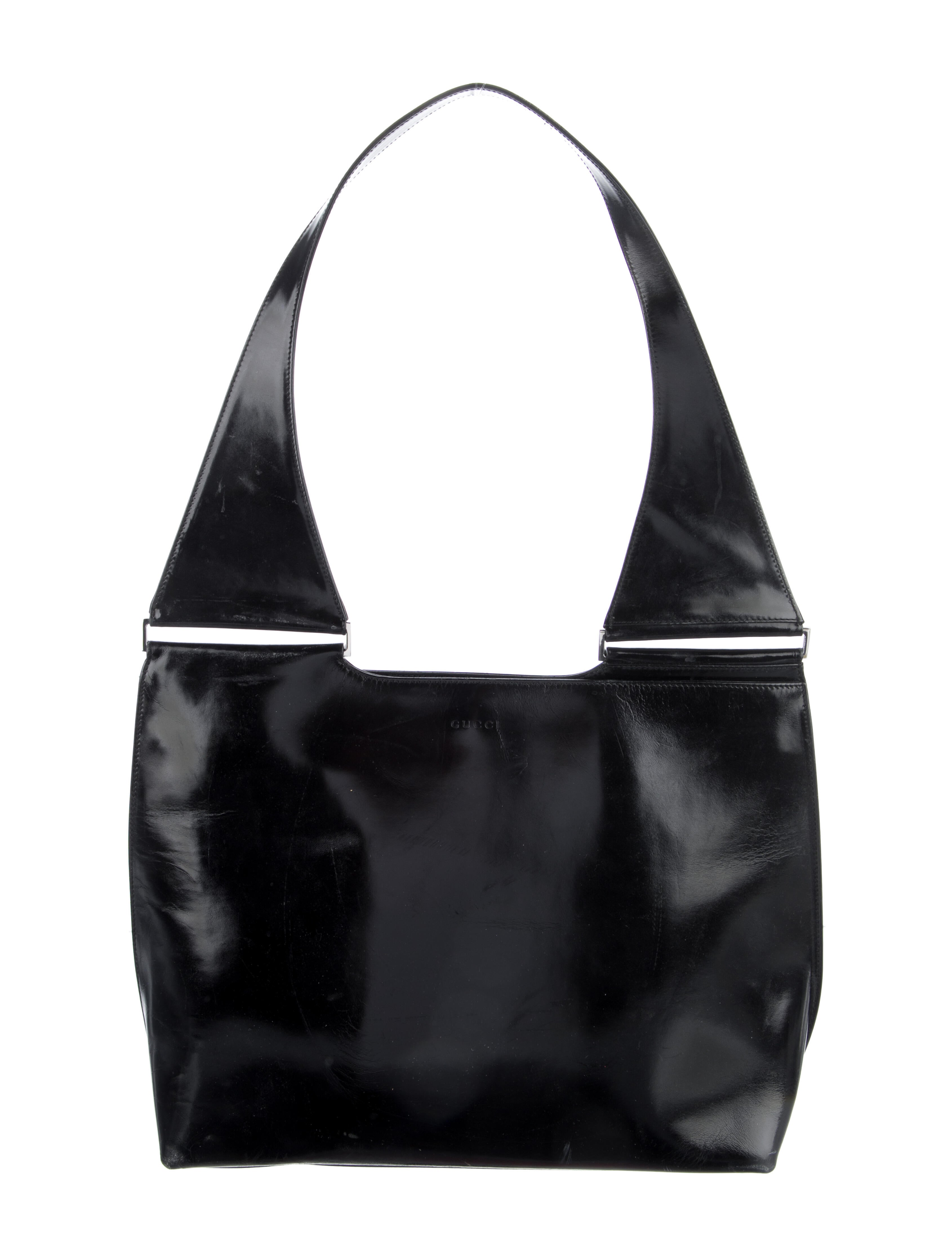 Gucci Vintage Patent Leather Hobo Bag Black Hobos, Handbags GUC1065443 The RealReal