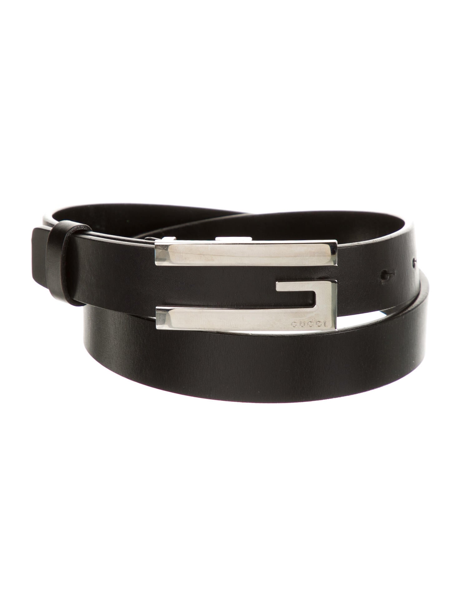 Gucci Skinny Leather Belt Kit Black Belts, Accessories GUC1073844