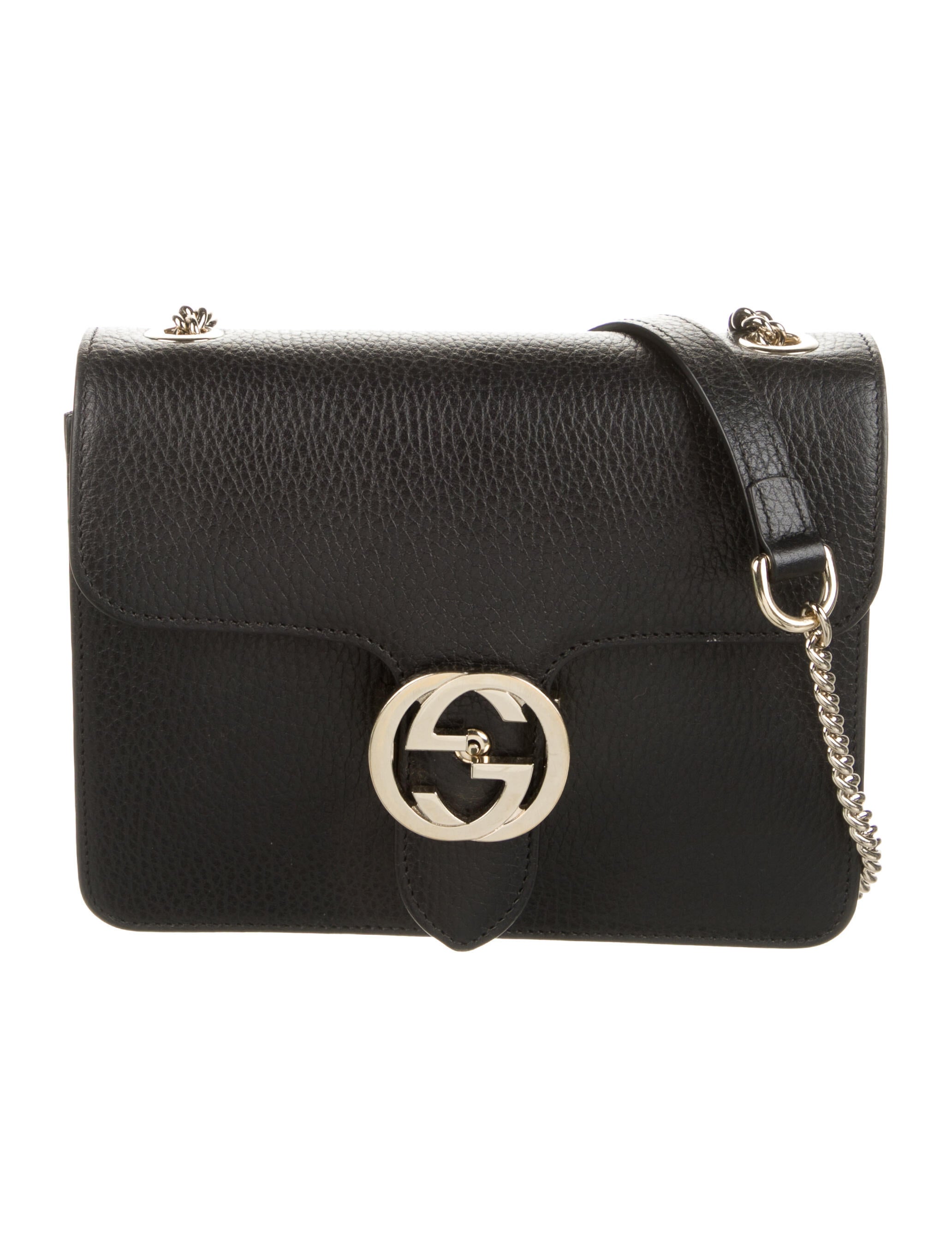 Gucci Small Dollar Interlocking G Shoulder Bag Black Shoulder Bags