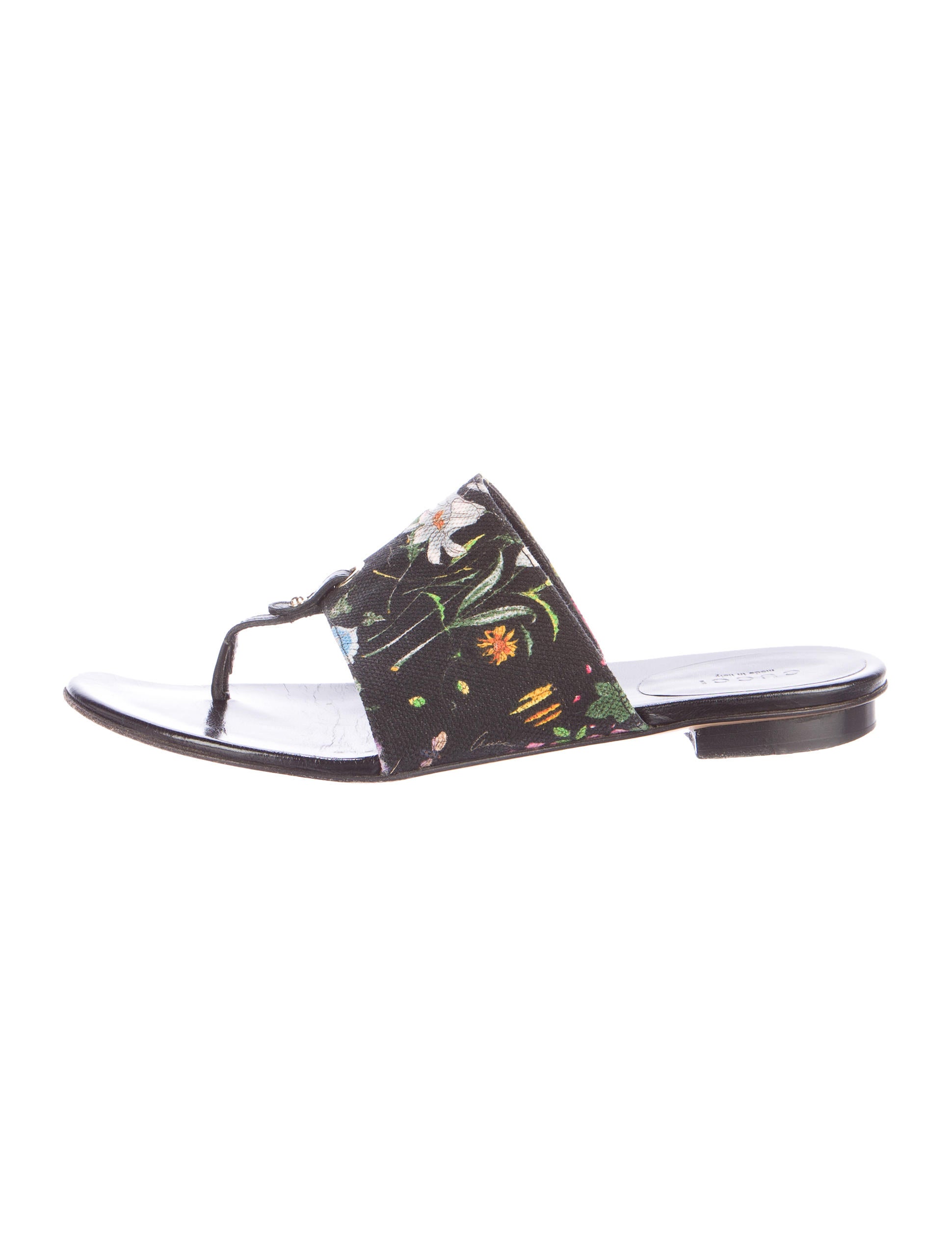 gucci flora slide sandal