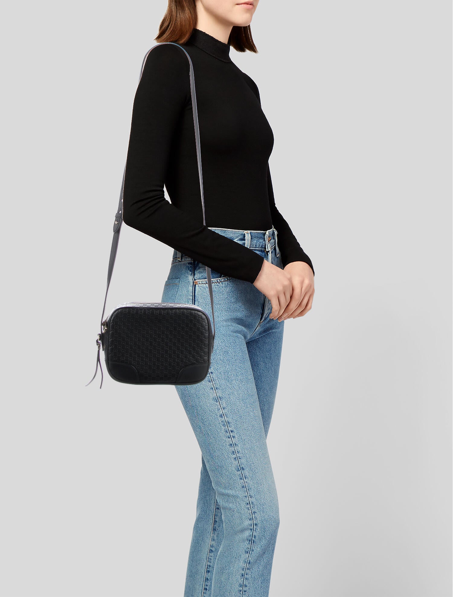 Gucci Mini Microguccissima Bree Crossbody Bag Black Crossbody Bags