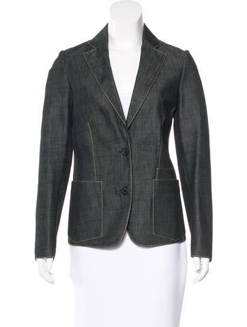 Gucci Denim & Leather Blazer