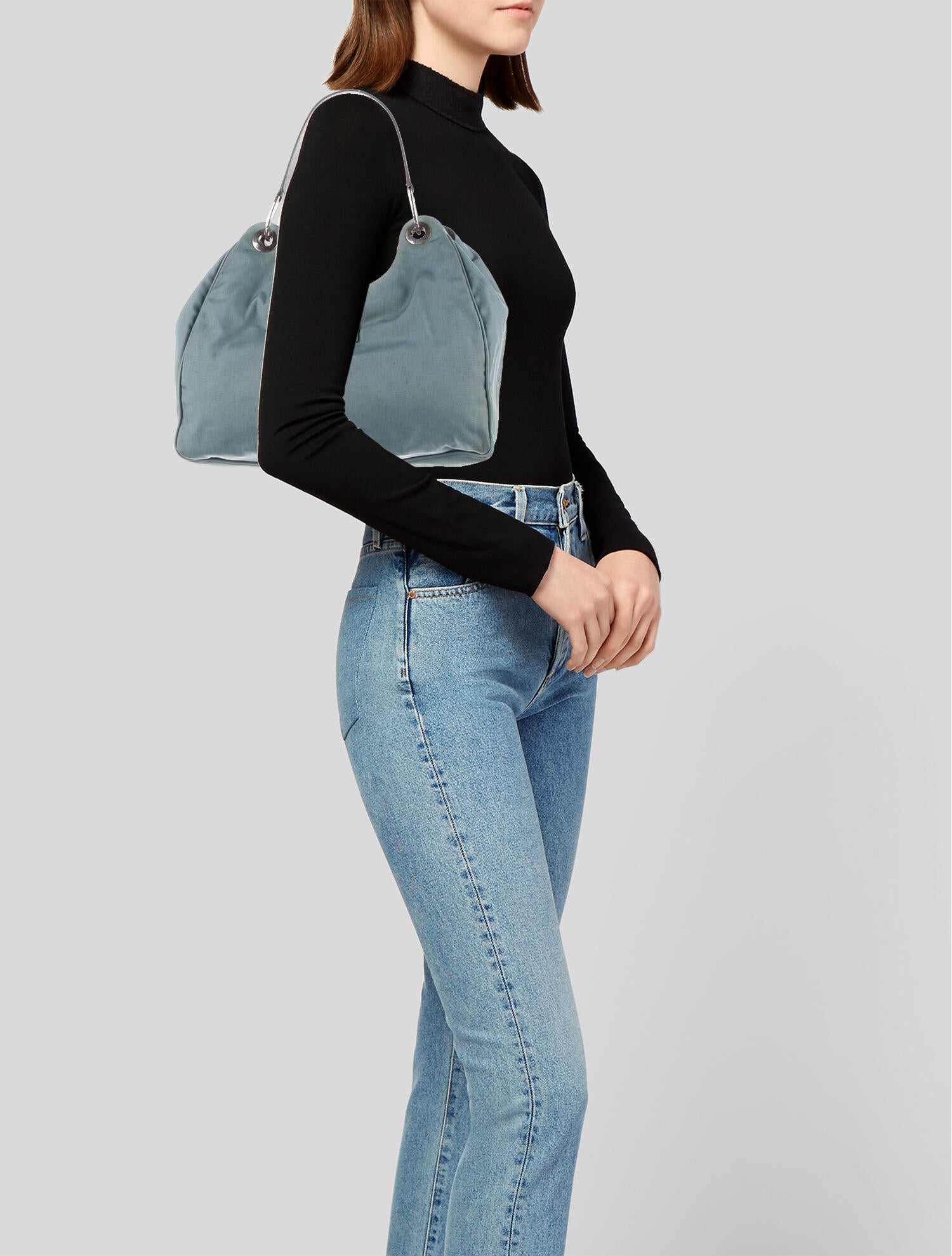 Gucci Vintage Nylon Shoulder Bag Blue Shoulder Bags, Handbags