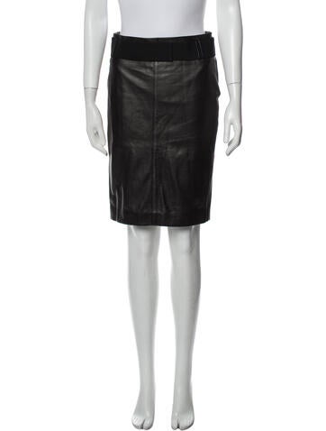 Gucci Skirts Leather Knee-Length Skirt Us2, It38 | XS