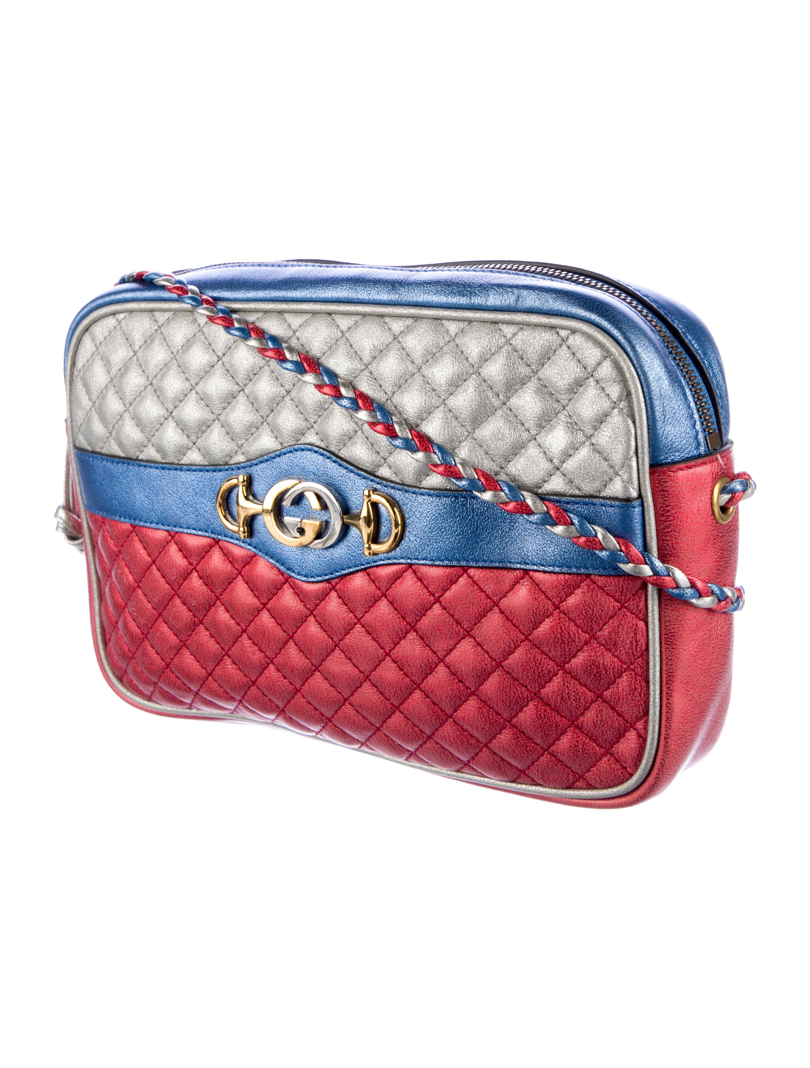 Gucci Laminated Nappa Trapuntata Small Zumi Shoulder Bag Red