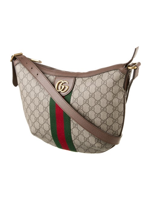 Gucci GG Supreme Monogram Web Small Ophidia Half Moon Hobo