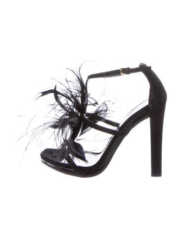 Gucci Suede Feather Sandals