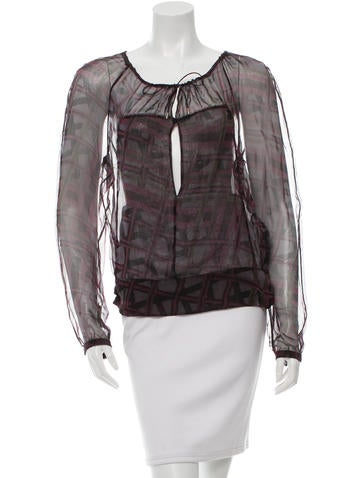 Gucci Printed Sheer Top