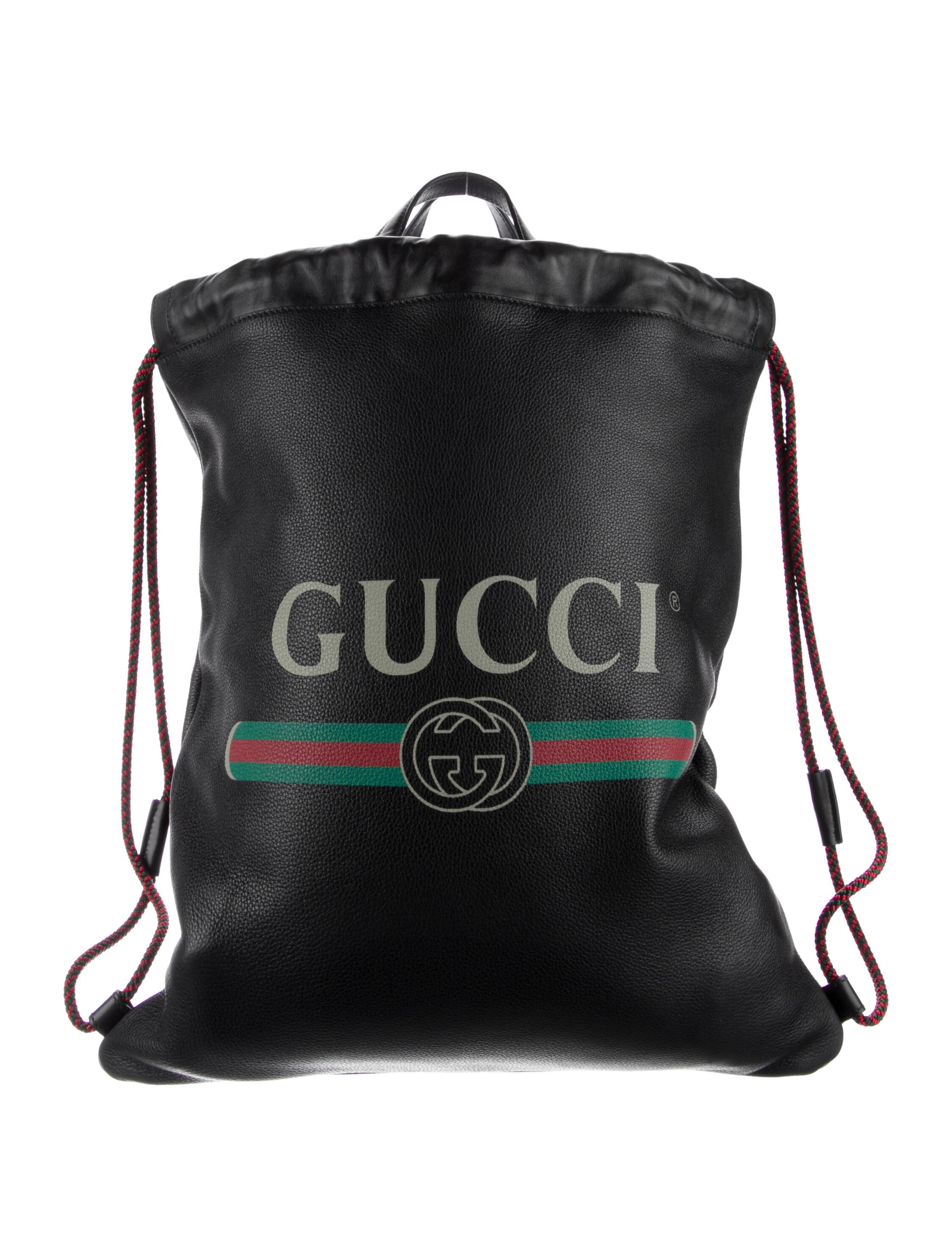 Gucci Logo Drawstring Backpack with Pouch