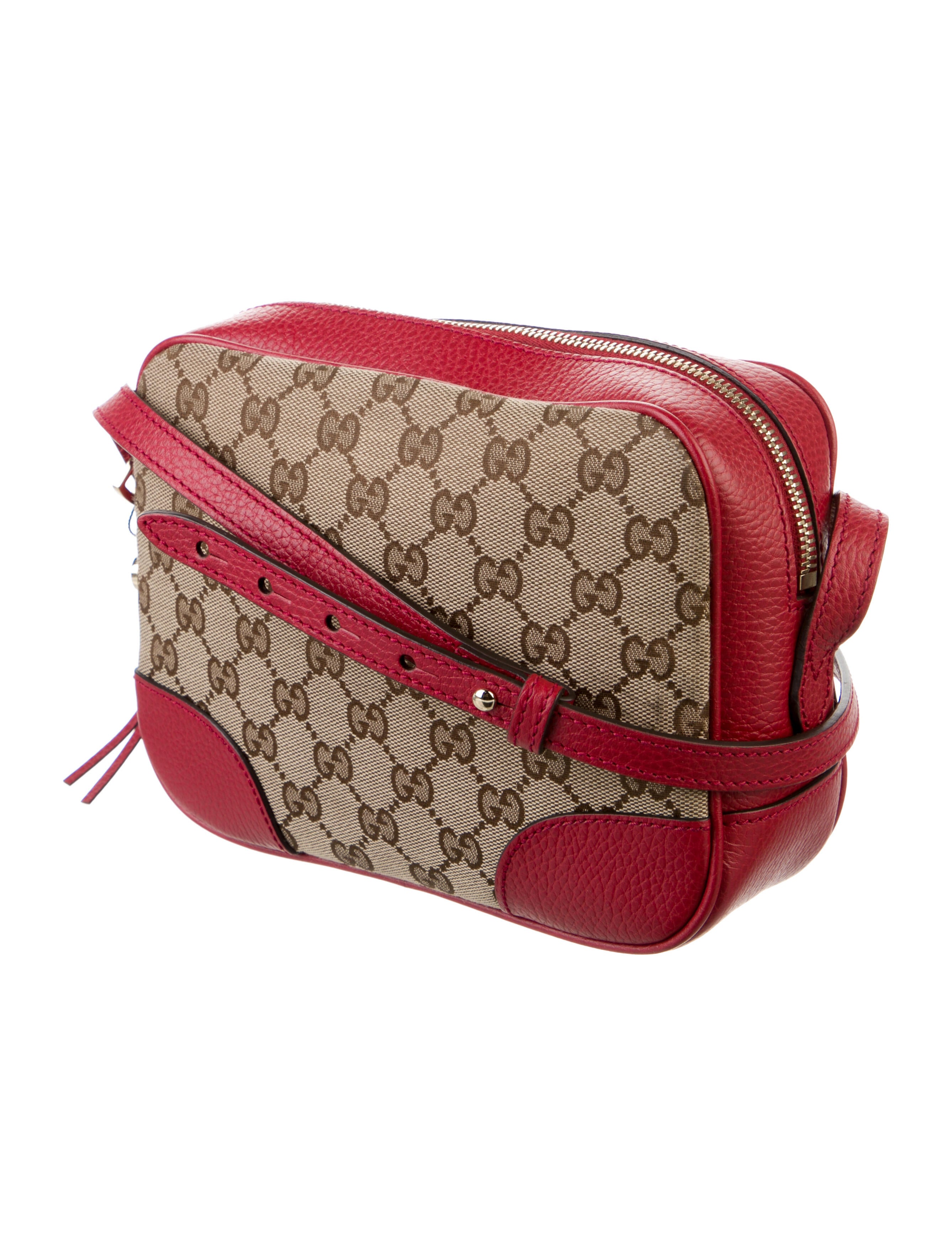 Gucci GG Canvas Mini Bree Messenger Bag Brown Crossbody Bags
