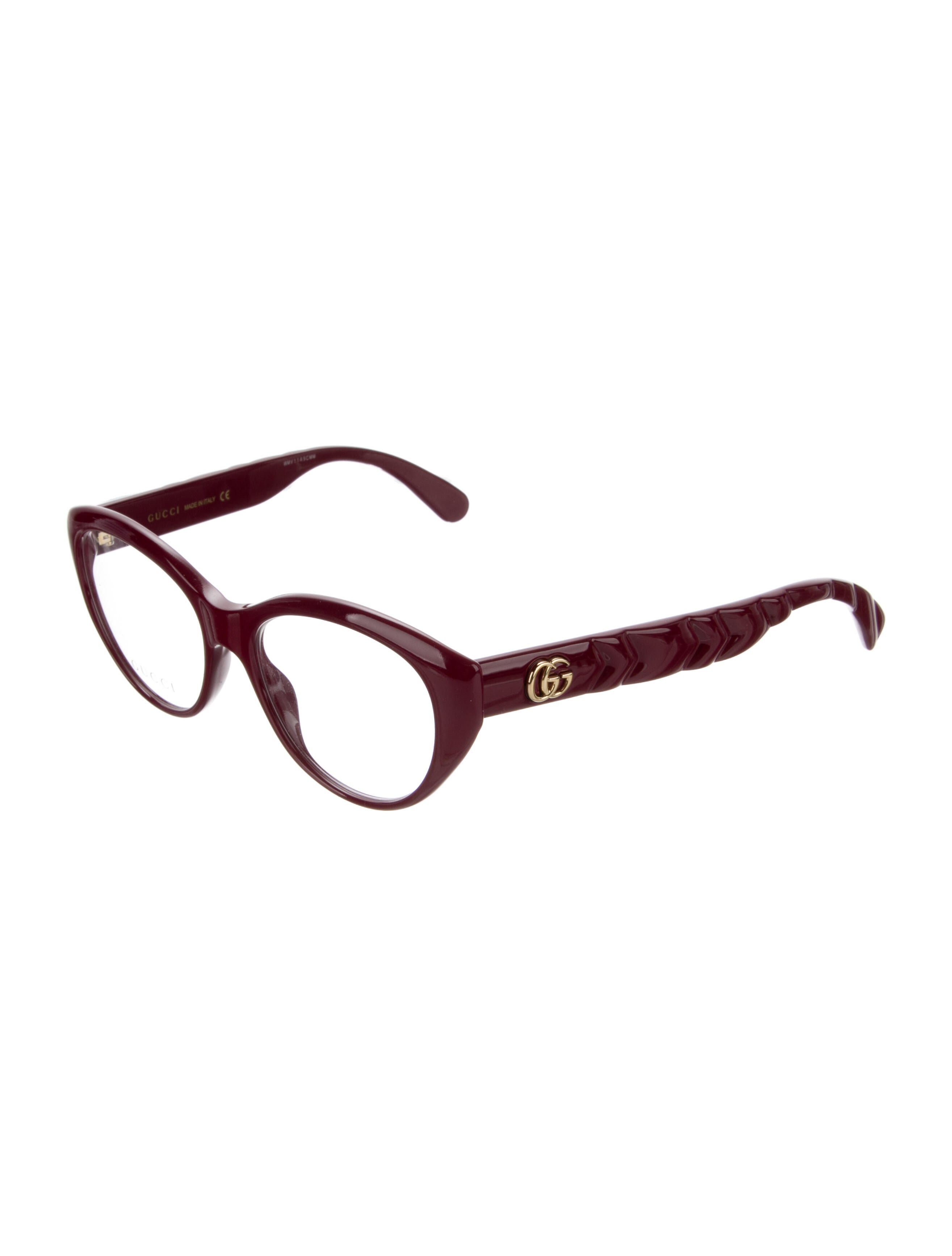 Gucci Interlocking G Logo Round Eyeglasses Red Eyeglasses, Accessories GUC1101408 The RealReal