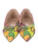 Gucci Leather Floral Print Mary Jane Flats