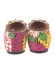 Gucci Leather Floral Print Mary Jane Flats