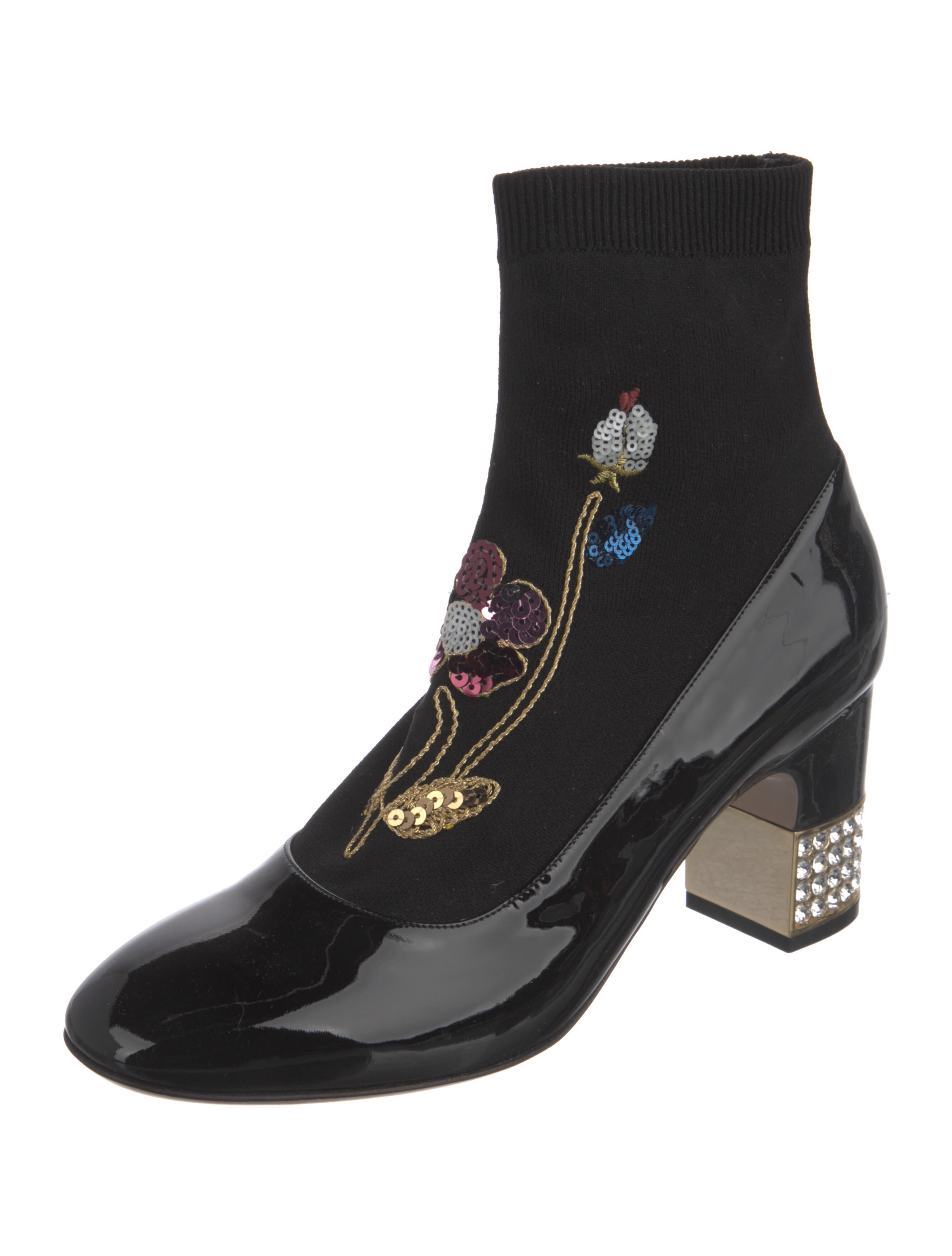 Gucci Candy Patent Leather Sock Boots Black Boots, Shoes GUC1147046