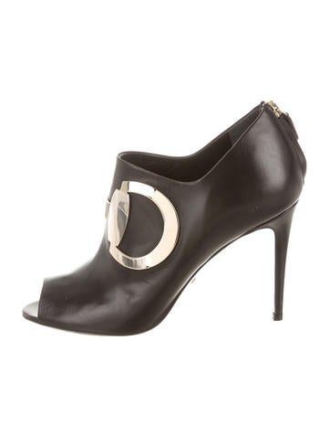 Gucci Horesbit Peep-Toe Booties