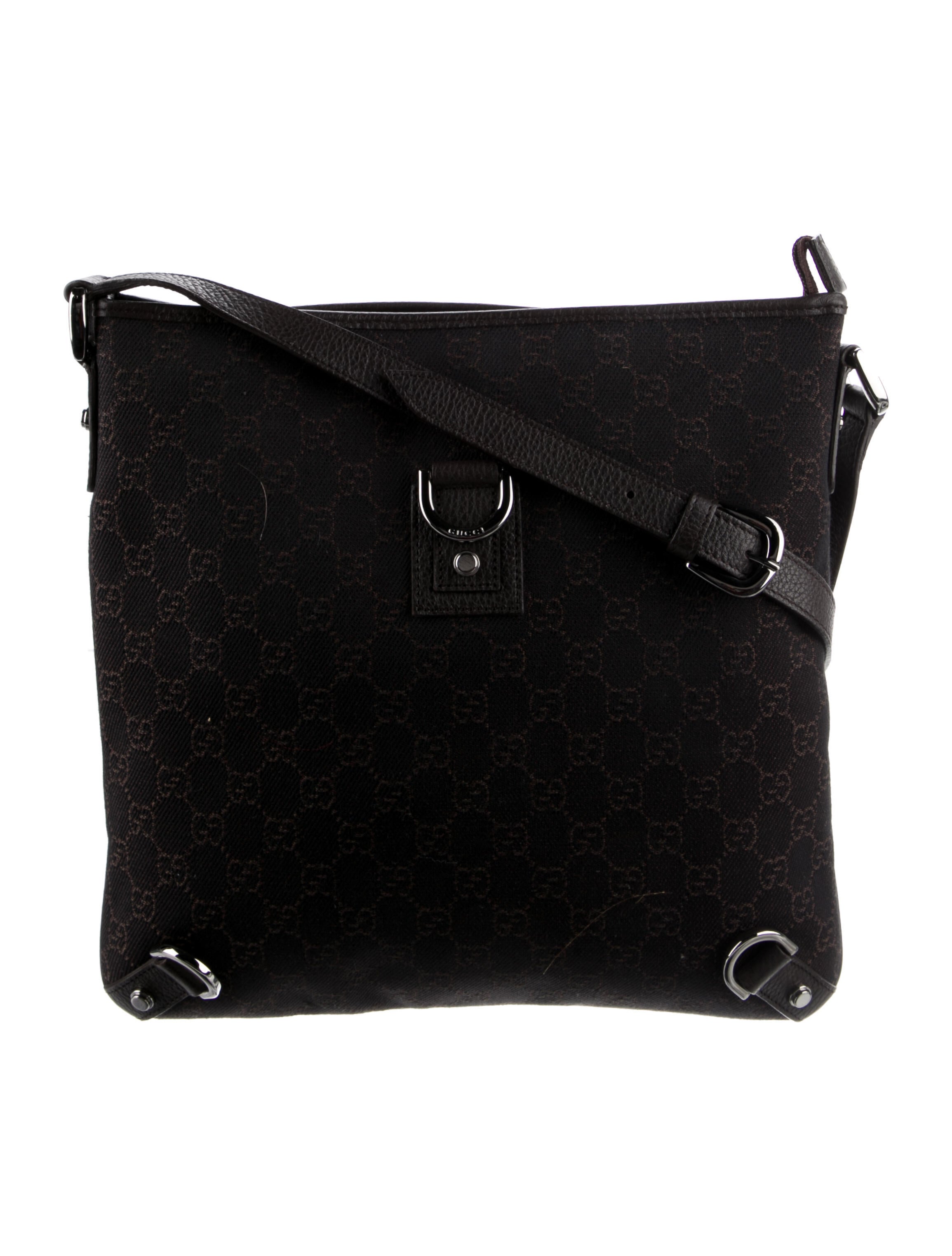 Gucci GG Denim DRing Messenger Bag Brown Crossbody Bags, Handbags GUC1148773 The RealReal