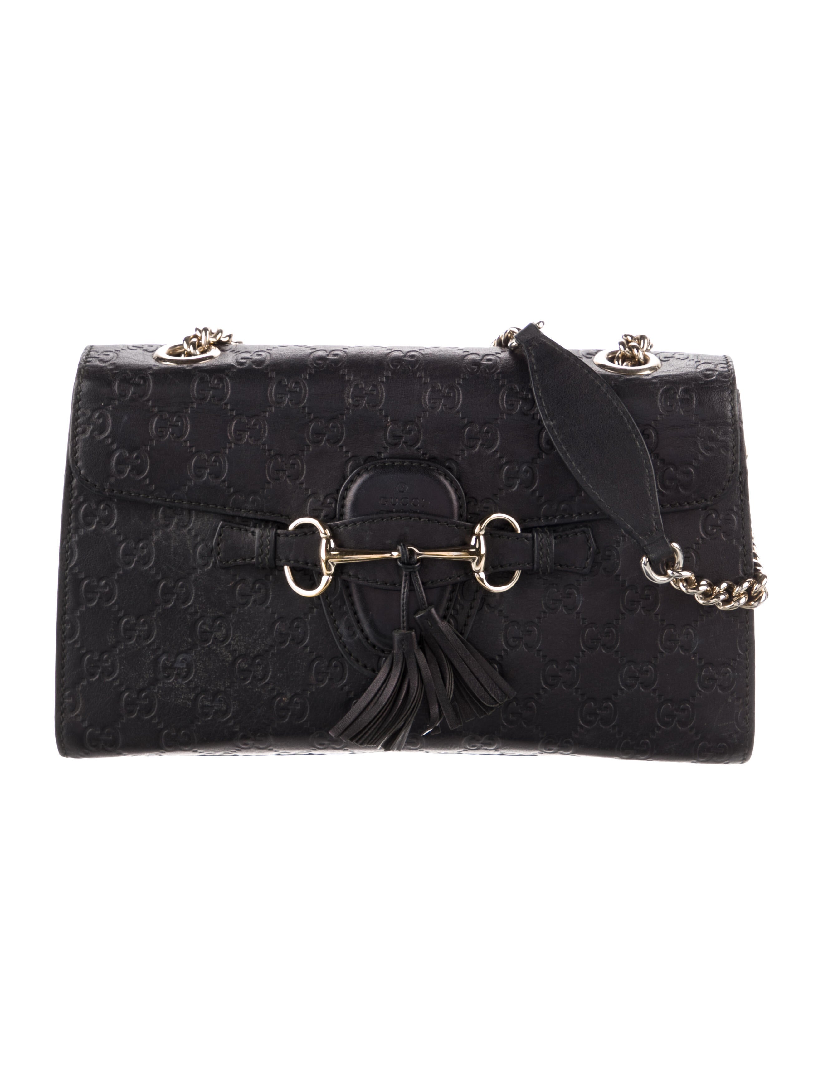 Gucci GG Signature Medium Emily Chain Shoulder Bag Black Shoulder