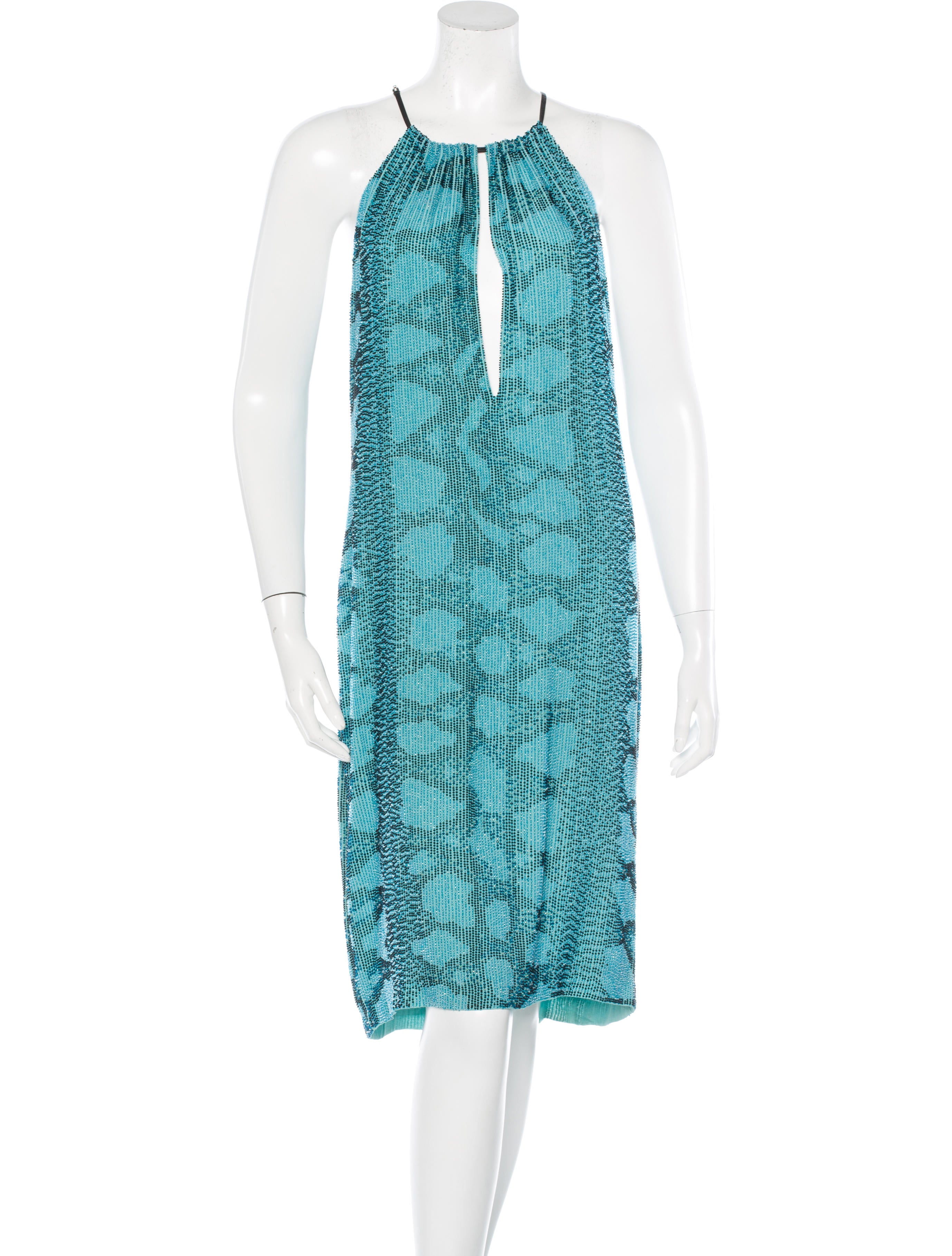 Gucci Silk BeadEmbellished Dress Blue Dresses, Clothing GUC115080