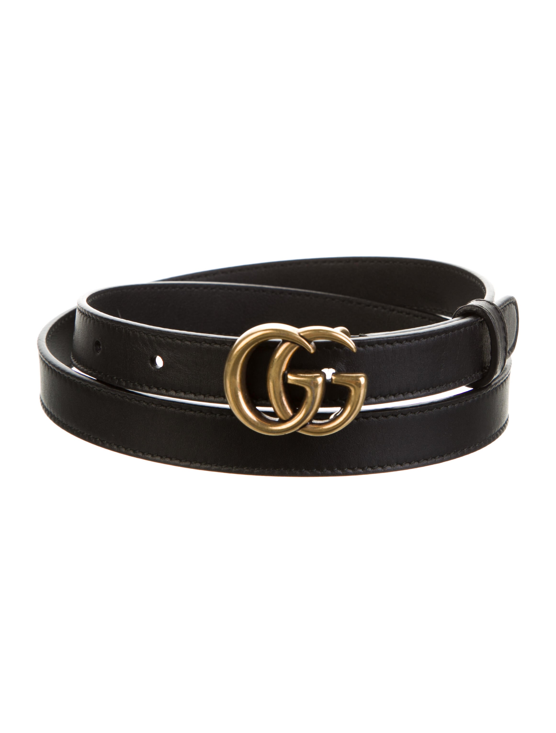 Gucci Skinny Leather Belt Black Belts, Accessories GUC1151052 The