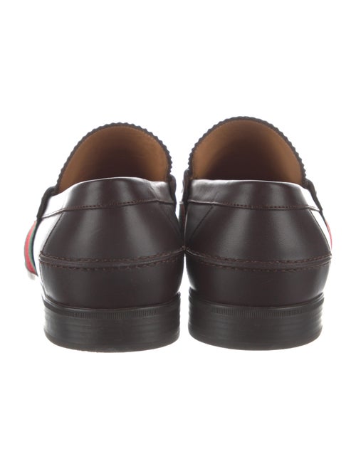 Gucci Web Accent Leather Loafers