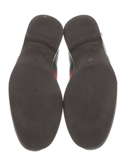Gucci Web Accent Leather Loafers
