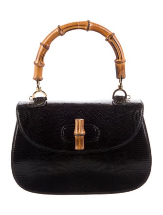 Gucci Lizard Bamboo Handle Bag