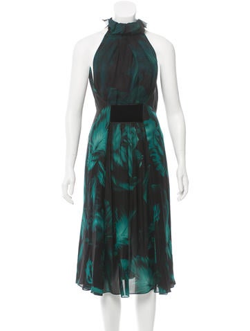 Gucci Silk Leaf Print Dress w/ Tags