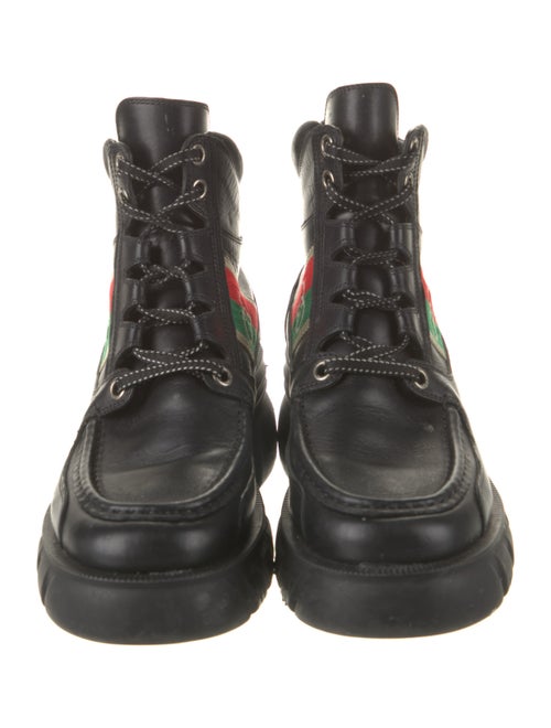 Gucci Quebec Web Accent Hiking Boots