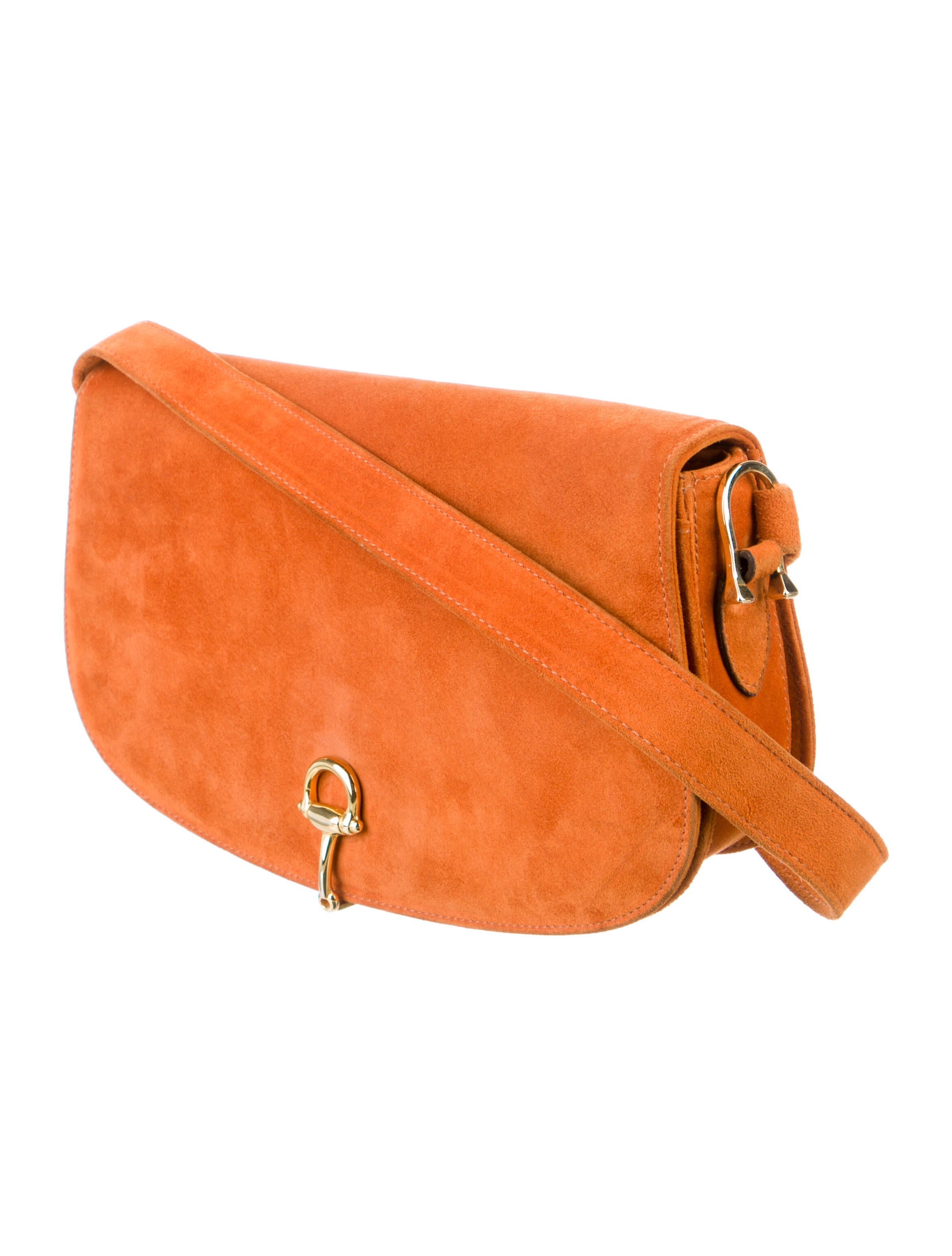 Gucci Suede Saddle Hasler Crossbody Orange Crossbody Bags, Handbags GUC1167328 The RealReal