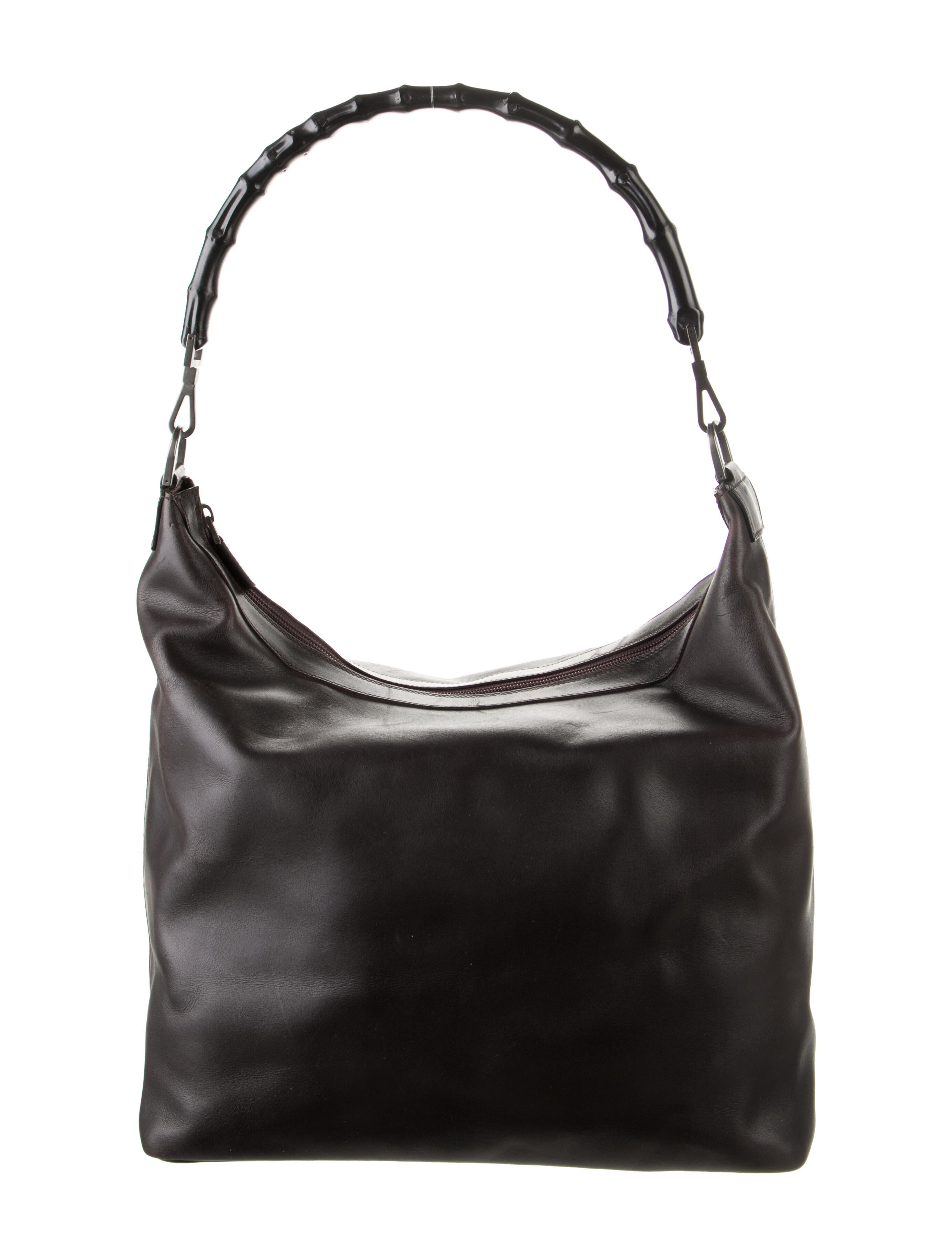 Gucci Bamboo Leather Shoulder Bag Brown GUC1169836 The RealReal