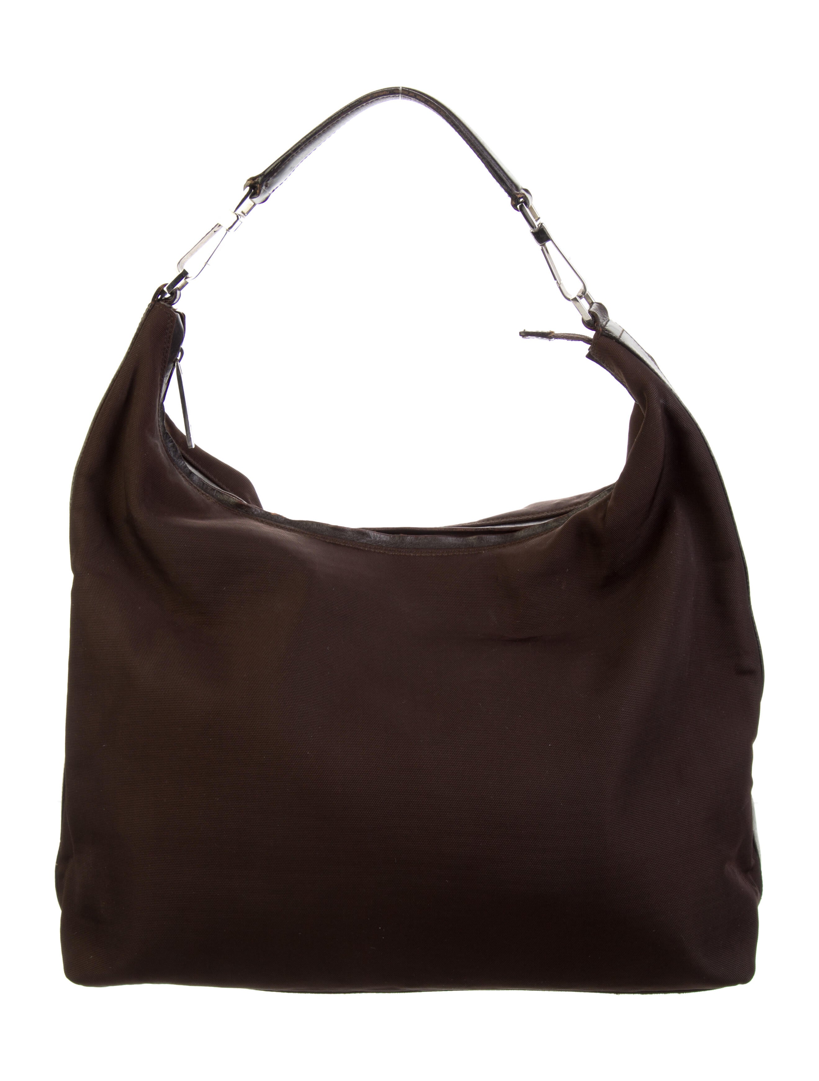 Gucci Nylon Shoulder Bag Brown Hobos, Handbags GUC1178632 The