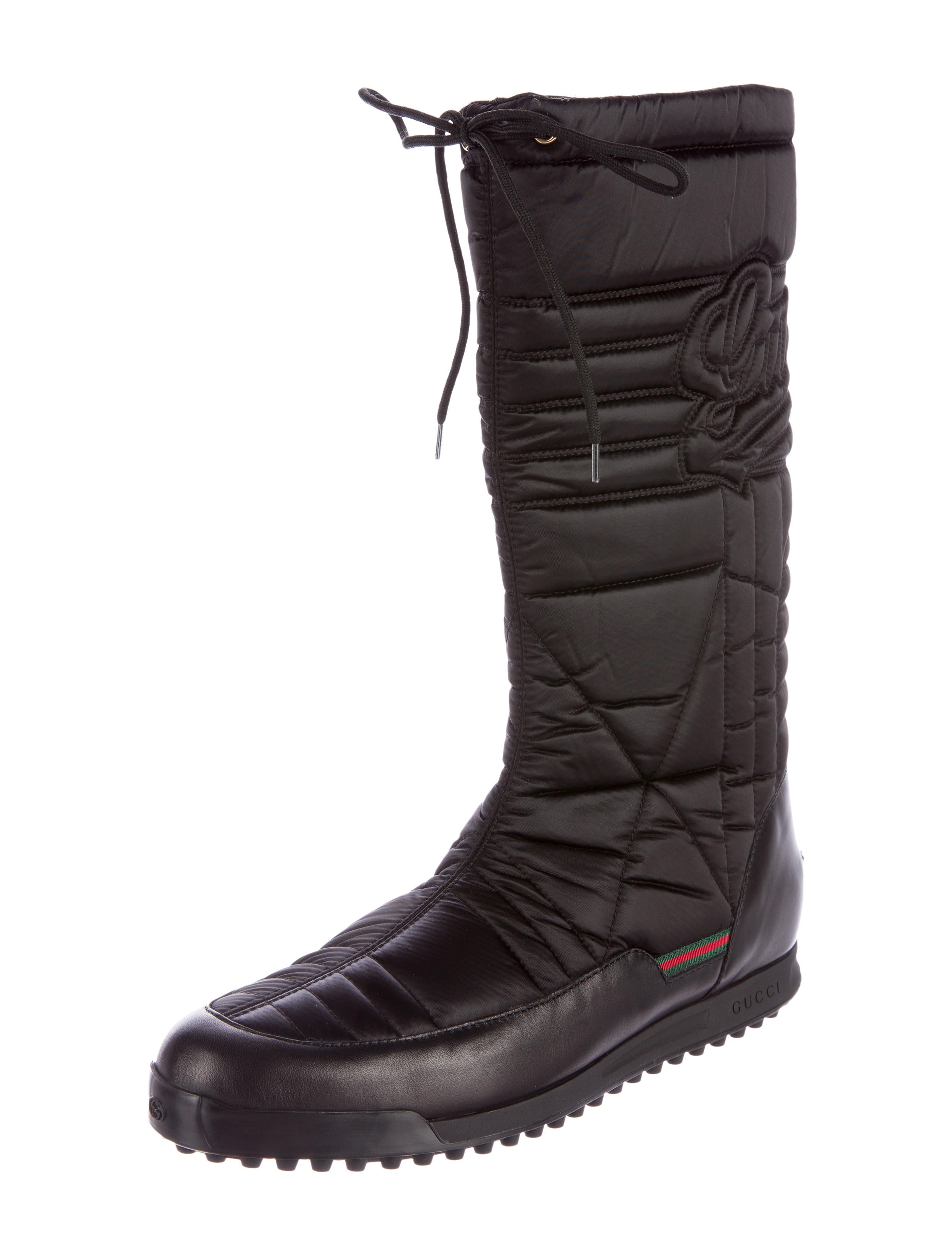 Gucci Quilted Logo Snow Boots Black Boots, Shoes GUC118359 The