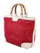 Gucci Medium Straw Bamboo Shopper Tote