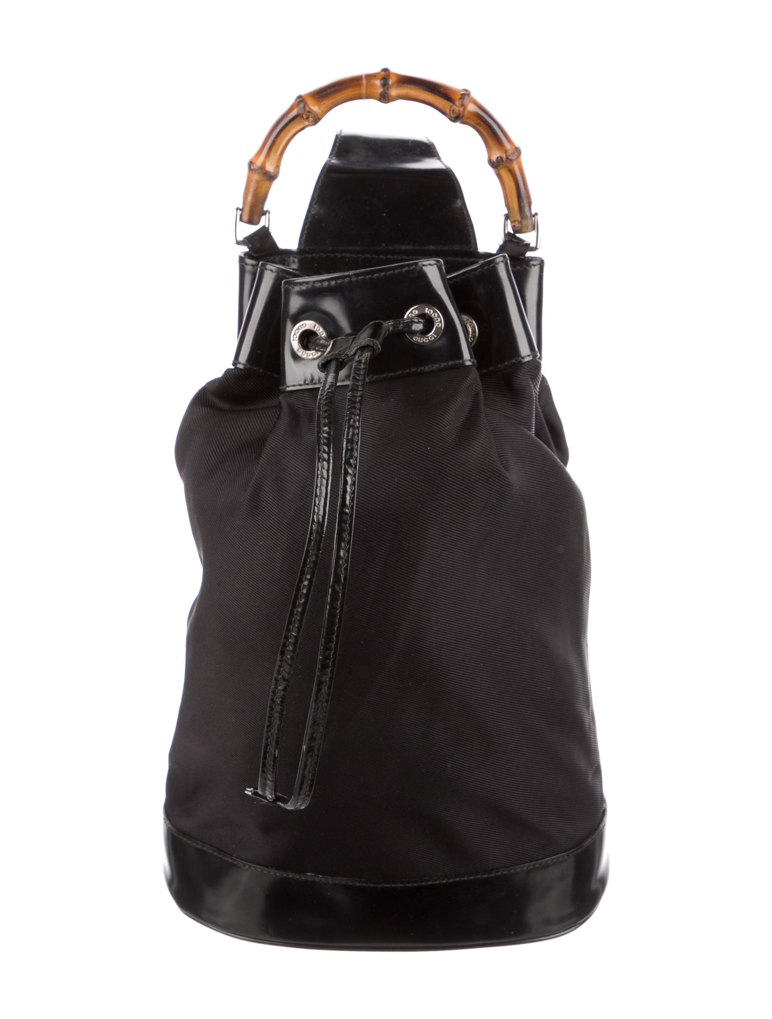 Gucci Vintage Nylon Bamboo Sling Bag Black Backpacks, Handbags GUC1194445 The RealReal