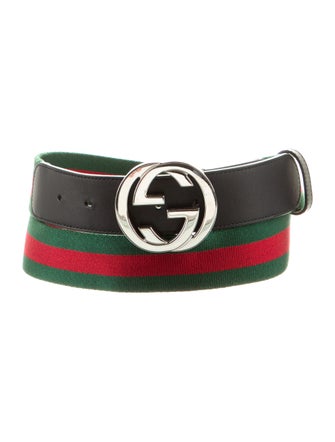 Gucci Web Accent Canvas Belt Kit