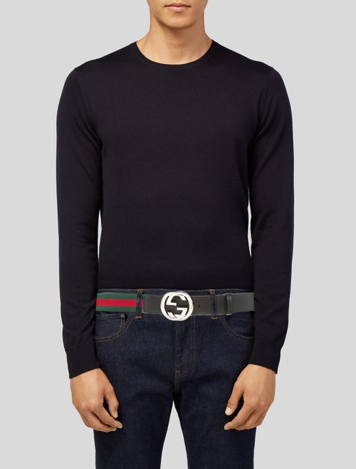 Gucci Web Accent Canvas Belt Kit