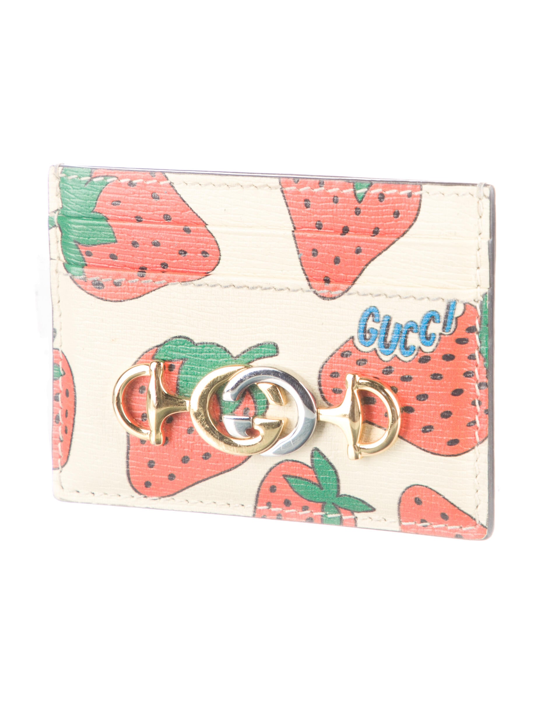 Gucci Strawberry Leather Compact Wallet