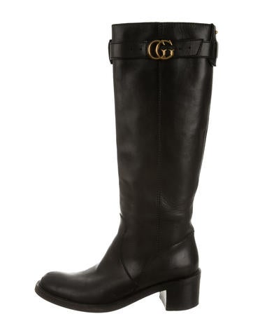 Gucci Leather Interlocking GG Boots