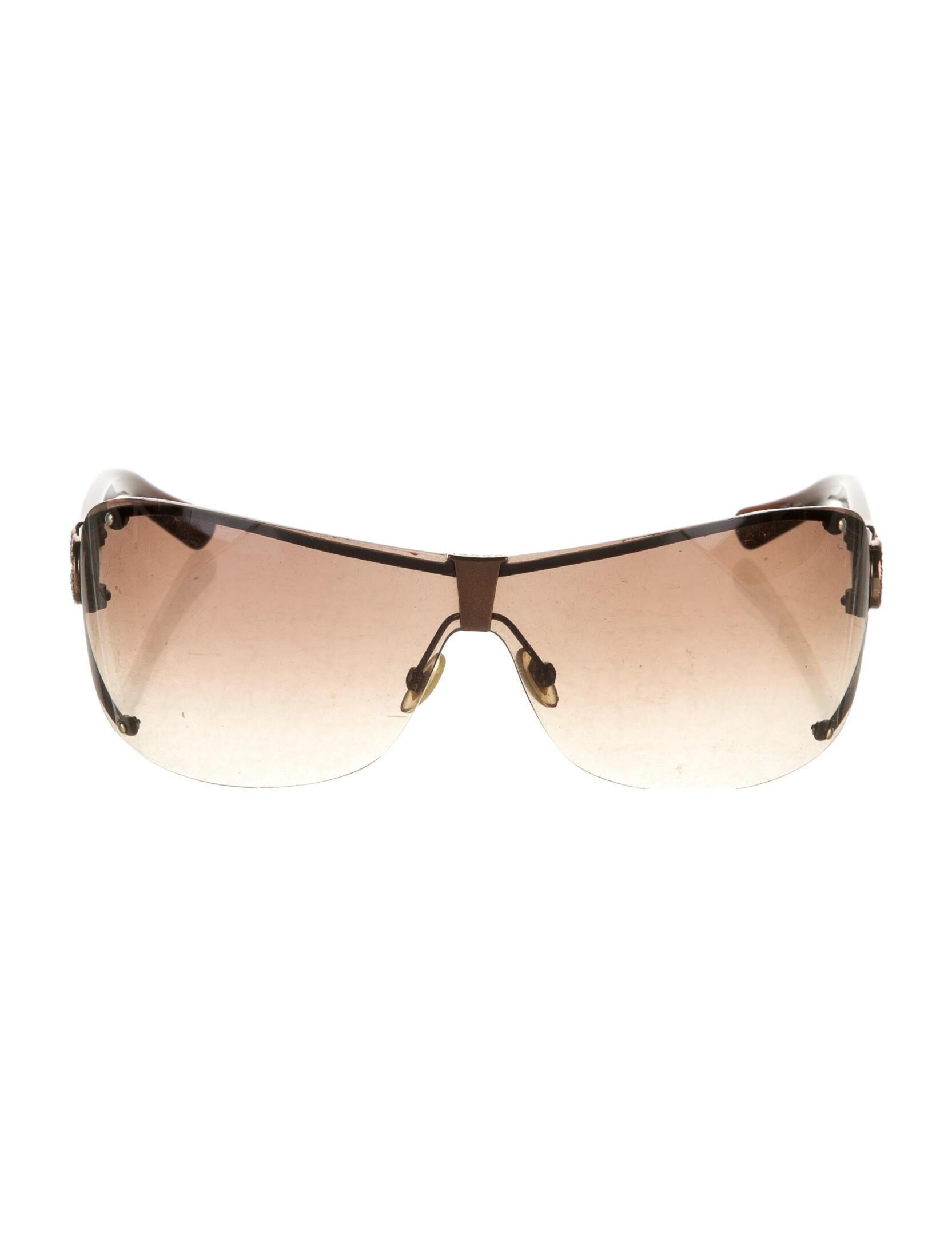 Gucci Shield Gradient Sunglasses Brown Sunglasses, Accessories