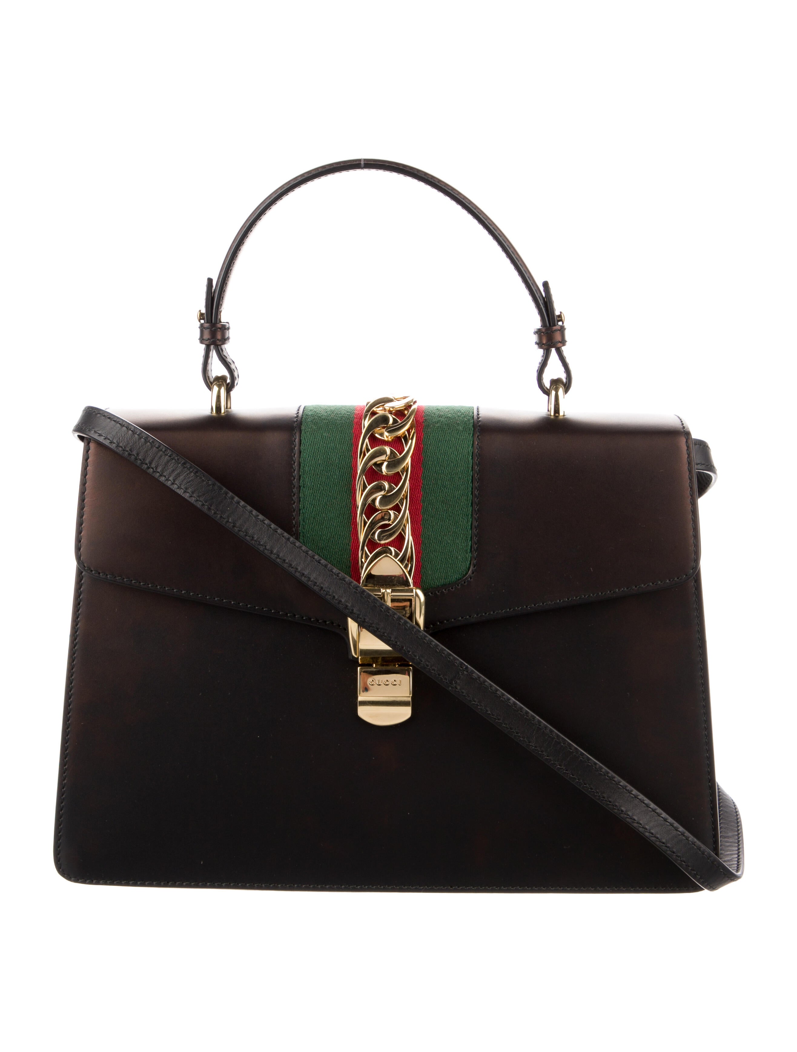 Gucci Vintage Medium Lady Lock Top Handle Bag Black Handle Bags