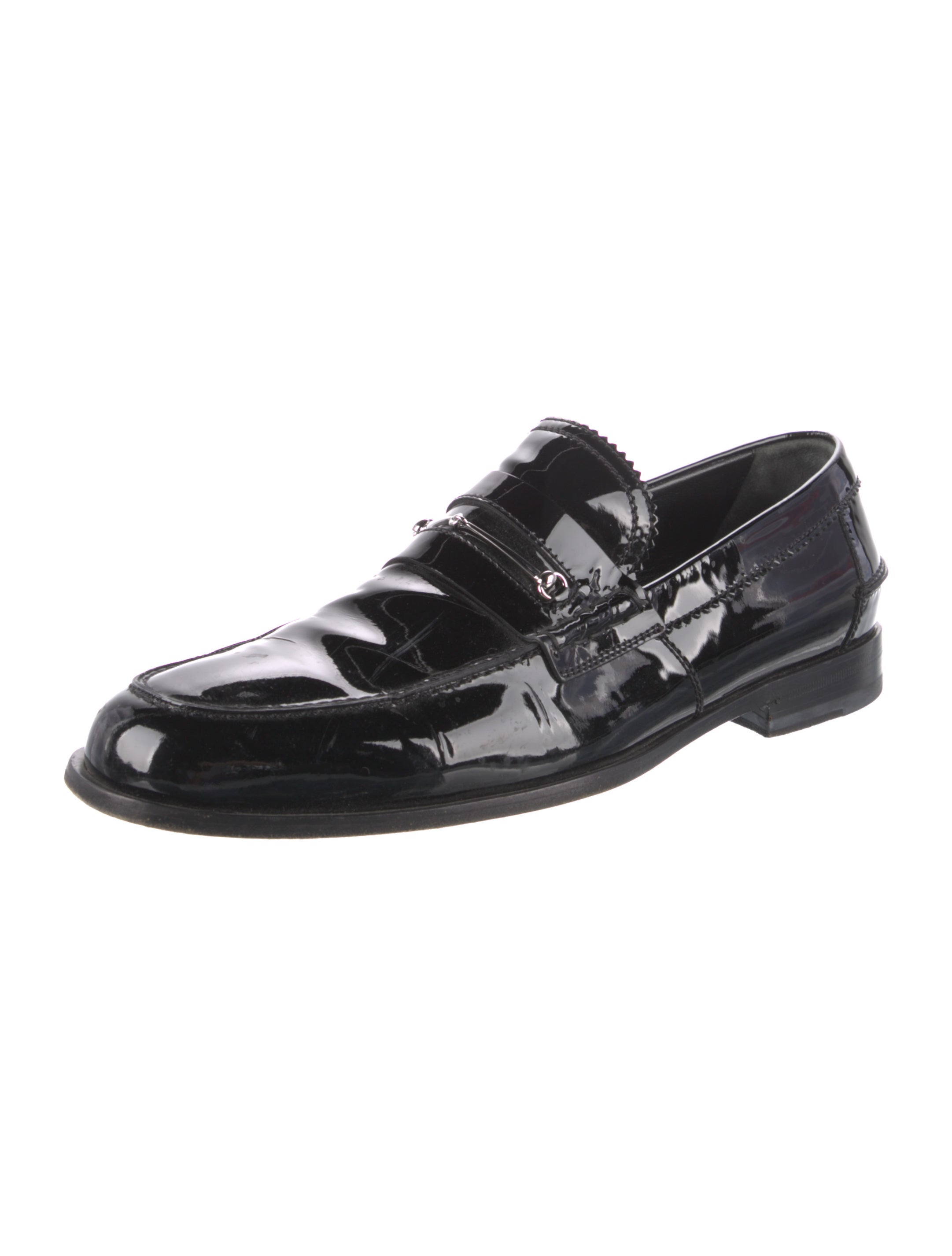 Gucci Horsebit Accent Patent Leather Dress Loafers