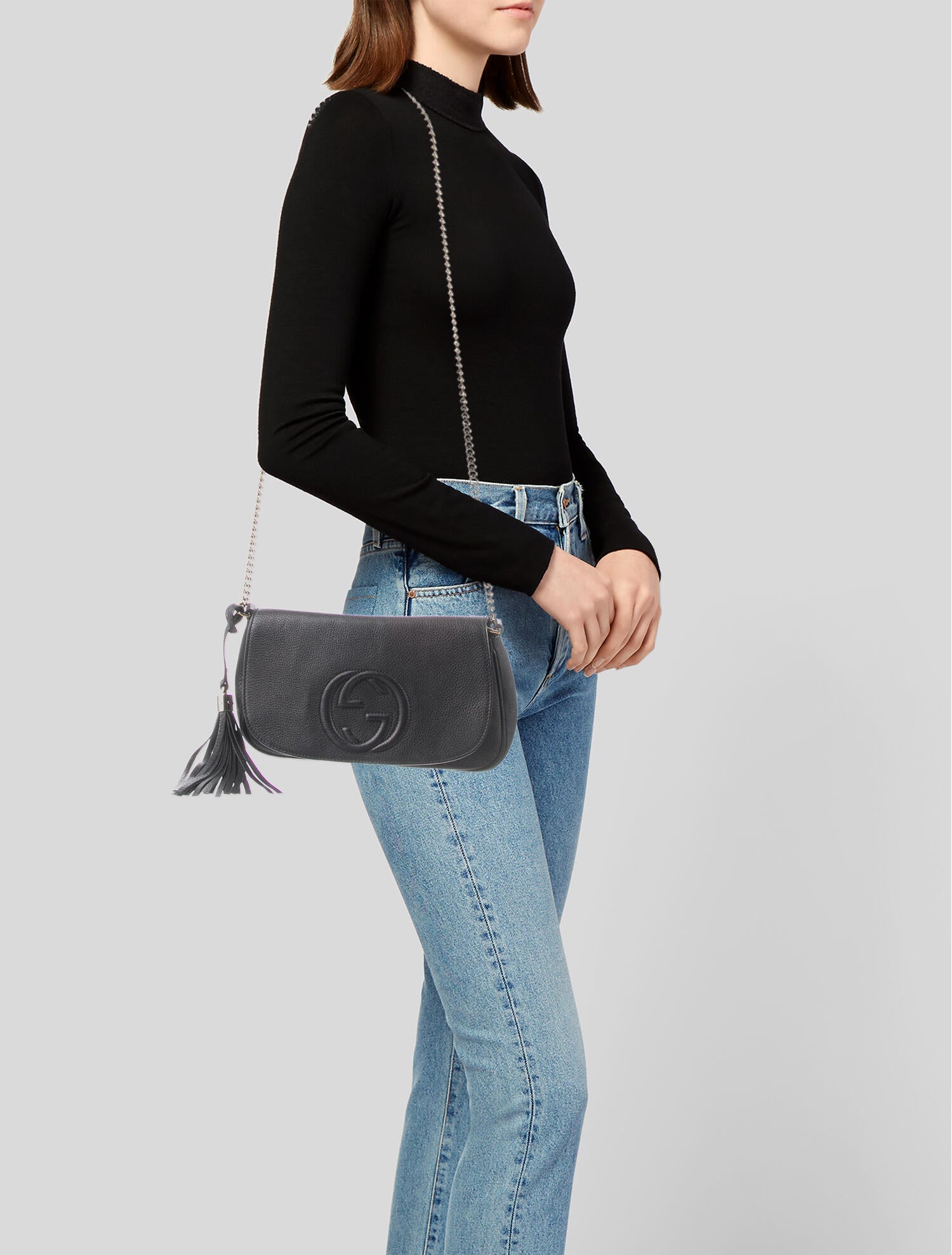 Gucci Mini Soho Chain Crossbody Bag Black Crossbody Bags, Handbags