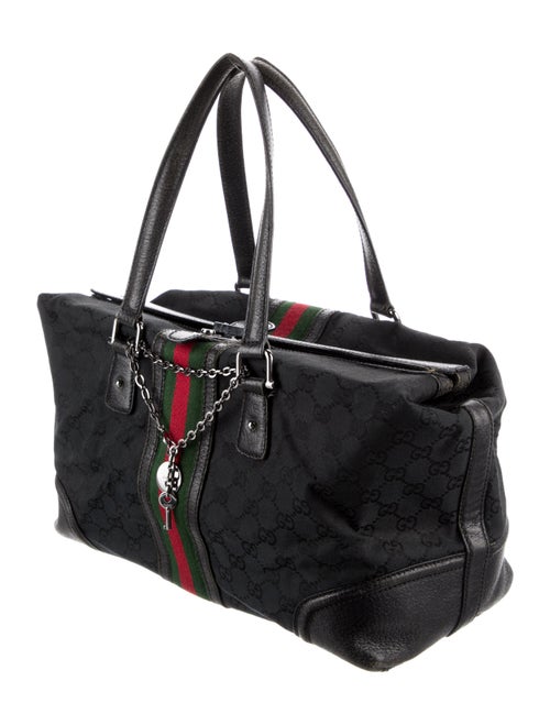 Gucci GG Canvas Web Treasure Boston Handle Bag