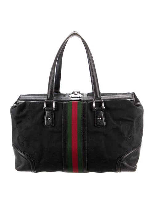 Gucci GG Canvas Web Treasure Boston Handle Bag