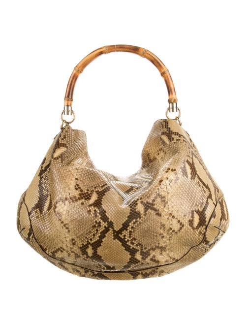 Gucci Snakeskin 2way Bamboo Shoulder Bag