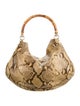 Gucci Snakeskin 2way Bamboo Shoulder Bag