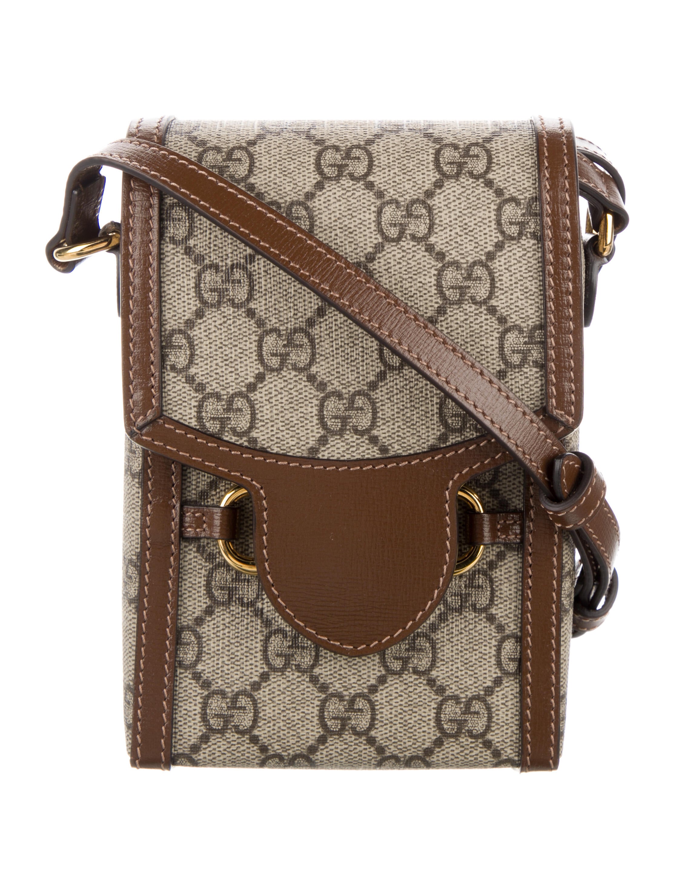 Gucci Vintage GG Plus Crossbody Bag Brown Crossbody Bags, Handbags