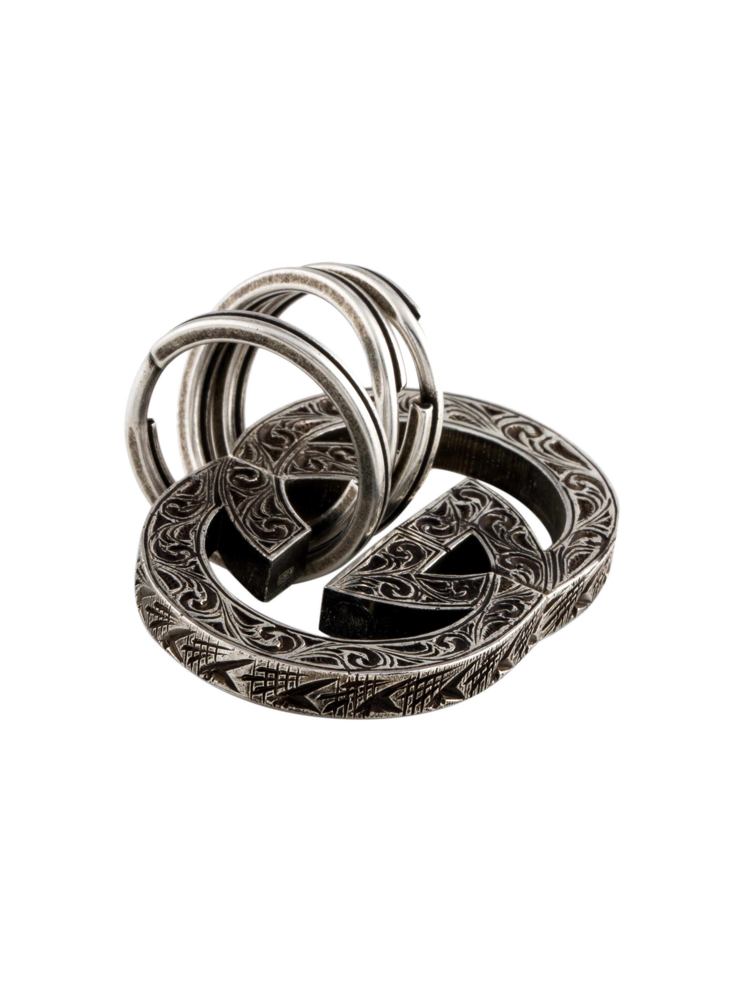 Gucci Silver Interlocking G Keychain